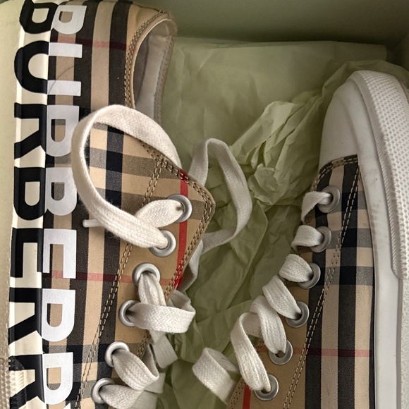 Burberry Vintage Check High-Top Sneakers – Size 37 - Picture 1 of 2